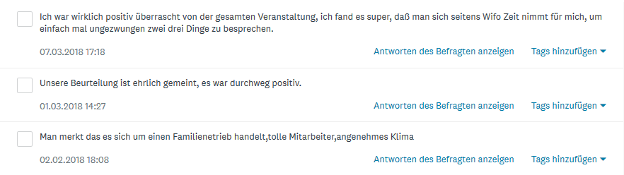 Tag der offenen Tür Gäste-Feedback